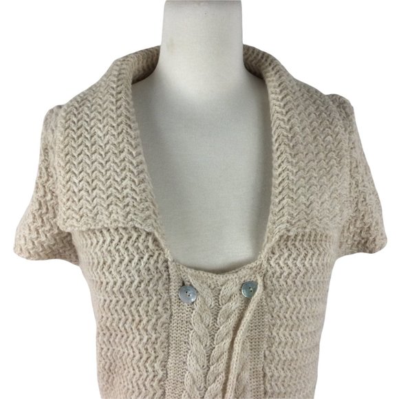 St. Ambecco Italian Wool Blend Long Cream Sweater, Medium - Picture 2 of 9